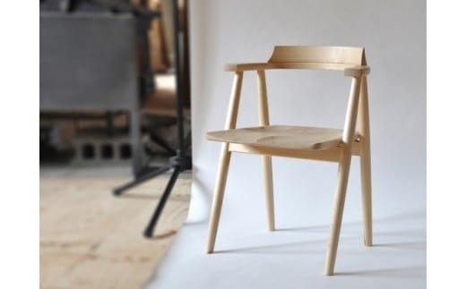 【木と暮らしの工房】木座チェアー　＜樹種：シラカバ＞