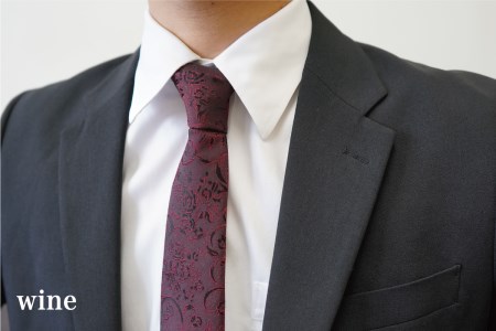 【Hadashin】トップ糸ネクタイ無地調 (ワイン)　ネクタイ シルク プレゼント フォーマル ビジネス