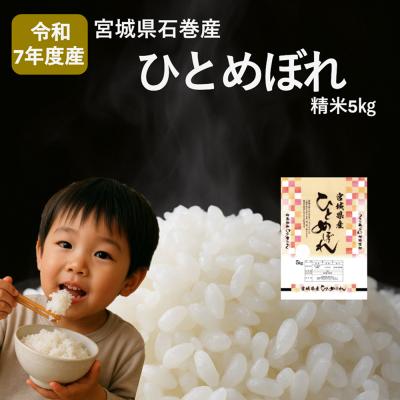 ふるさと納税 石巻市 米 ひとめぼれ 精米 5kg 令和7年産 白米 ヒトメボレ お米 ごはん ご飯