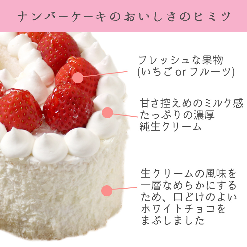 お誕生日・記念日など数字にまつわるお祝いに『ナンバーケーキ』 3ケタ フルーツいっぱい