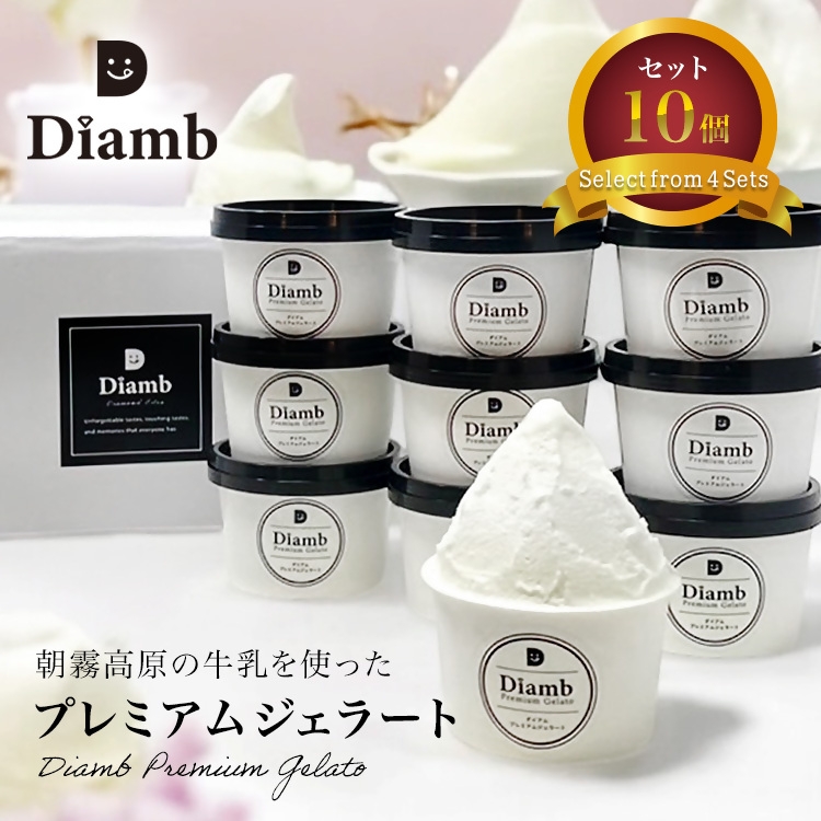 
            0017-95-04 Diamb Premium Gelato (ダイアムプレミアムジェラート) 100ml×10個 【フレーバー3種：ミルク・チョコ・キャラメル】
          