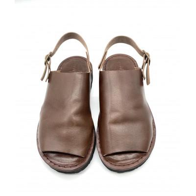 ふるさと納税 松原市 【メンズ】レザーサンダル スーパーブラウン　Mサイズ(25.5cm〜26.0cm)栃木レザー使用 |  | 01