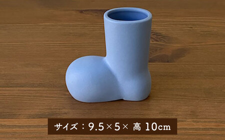 【美濃焼】piccola(ピッコラ) 一輪挿し nagagutsu(長ぐつ) ブルー 【金新製陶所】インテリア 雑貨 花瓶 一輪挿し お花 コンパクト ブルー 青 写真映え かわいい シンプル おしゃ