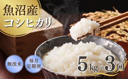 【先行予約 定期便】令和7年産新米 魚沼産コシヒカリ 無洗米 5kg×全3回 吉兆楽 コシヒカリ コシヒカリ コシヒカリ