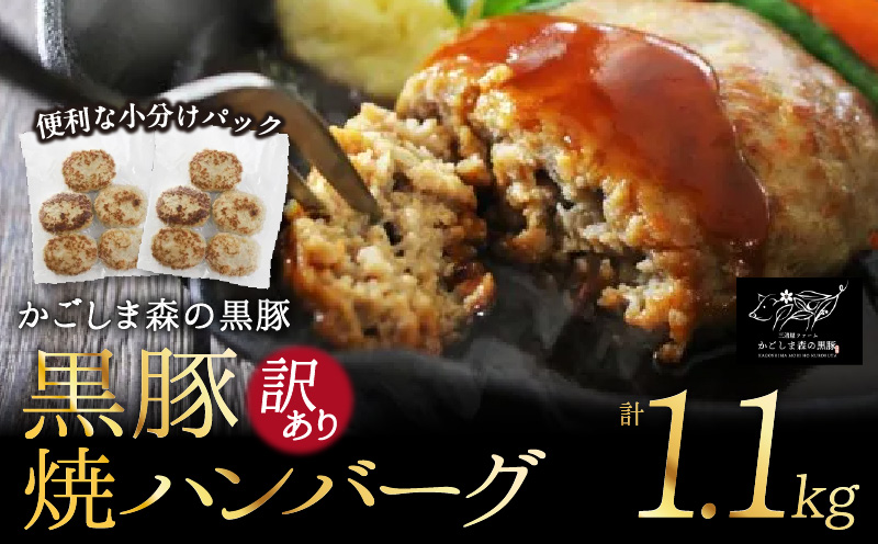 【訳あり】希少「かごしま森の黒豚」　黒豚焼ハンバーグ10個