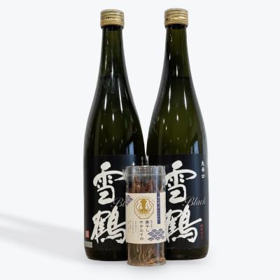 ふるさと納税 糸魚川市 糸魚川地酒 雪鶴ブラック大辛口 720ml×2本 お酒と相性抜群の素干しホタルイカ付き!