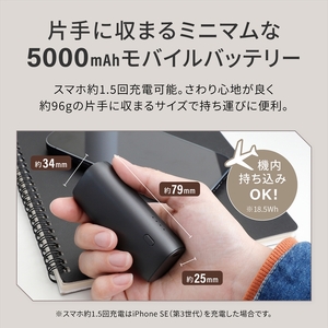Owltech(オウルテック) 片手に収まるミニマム感 最大PD20W対応 5000mAhモバイルバッテリー ホワイト OWL-LPB5018-WH 【 充電器 スマホ モバイルバッテリー 家電 神奈