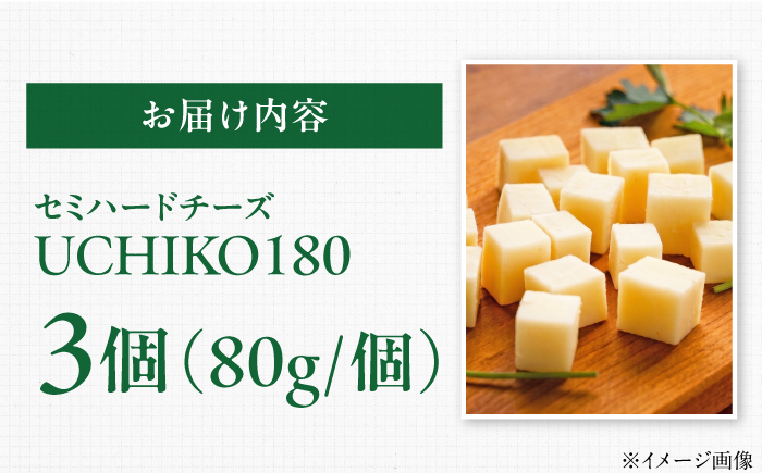 山地放牧酪農ミルクのセミハードチーズ（UCHIKO180）3個セット/チーズ   愛媛県 伝統製法 おつまみ 乳製品/株式会社醍醐 [BKAH010]