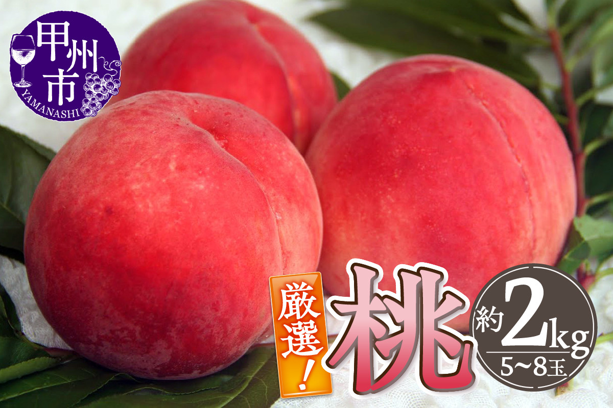 
            厳選！山梨県甲州市産 桃 約2kg【2025年発送】（THR）B-800 【桃 もも モモ 令和7年発送 期間限定 山梨県産 甲州市 フルーツ 果物】
          