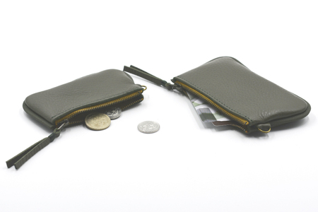 益子の革工房maharoのファスナーコインケース・カードケースセット　オリーブグリーン｜栃木県 益子町 ふるさと納税 コインケース カードケース 2個セット 牛革 手作り（AX133-6）