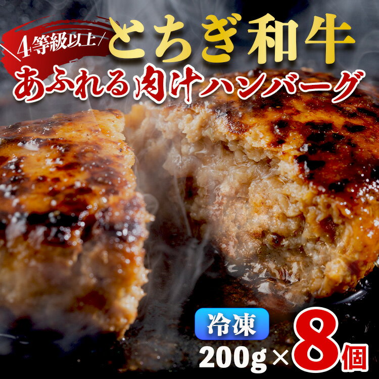 【ふるさと納税】23-4　とちぎ和牛ハンバーグ 200g×8個 ｜ 栃木県 冷凍 個包装 肉汁 牛 ハンバーグ