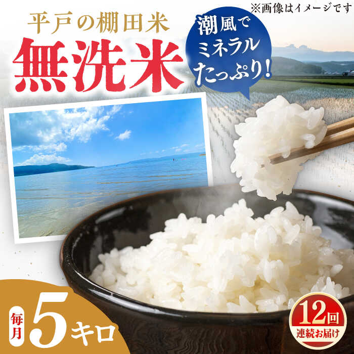 【ふるさと納税】【全12回定期便】【着日指定 可能】【潮風で育った新鮮米】平戸の棚田米（無洗米）約5kg 平戸市 / ひらど新鮮市場[KAB239]