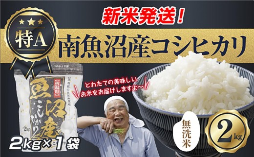 【令和8年産　新米予約】「無洗米」 新潟県 南魚沼産 コシヒカリ お米 2kg 精米済み（お米の美味しい炊き方ガイド付き） お米 こめ 白米 こしひかり 食品 人気 おすすめ 送料無料 魚沼 南魚沼 南魚沼市 新潟県産 新潟県 精米 産直 産地直送 お取り寄せ【2026年10月中旬より1ヶ月以内に順次発送予定】