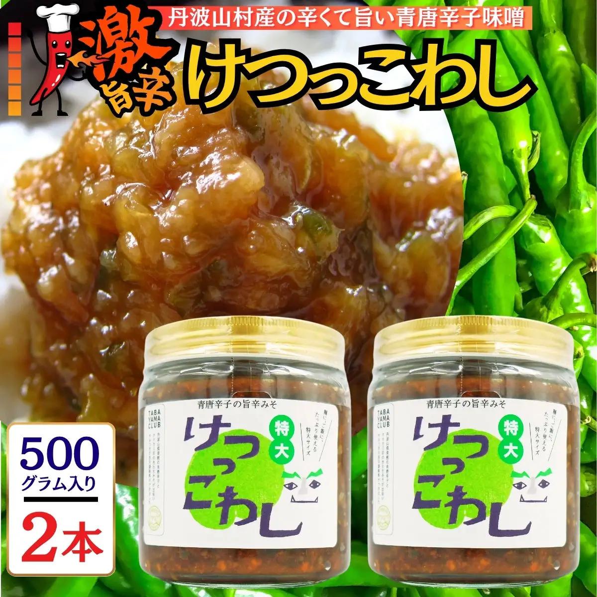 激辛国産青唐辛子味噌「けつっこわし」 【500ｇ×2本】辛くておいしい無添加合わせ味噌 【tab0223-502】