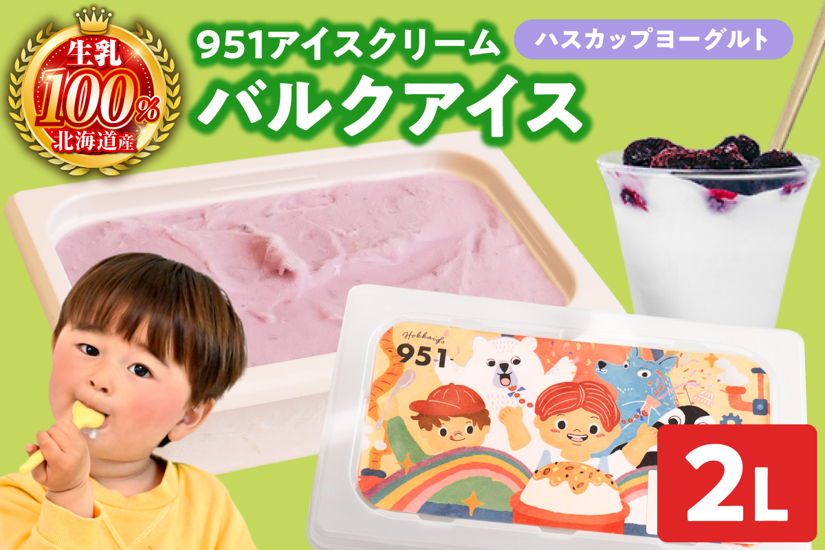 951アイスクリーム　バルクアイス2L×１個（ハスカップヨーグルト） | アイス スイーツ 北海道 札幌市