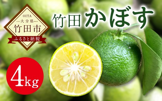 【2026年9月上旬-10月上旬発送予定】 さわやかな果汁たっぷり 竹田かぼす♪ 4kg 50玉前後（露地）