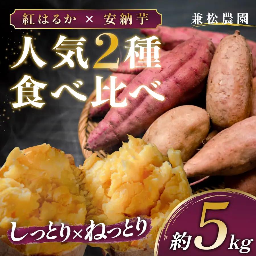 さつまいも 食べ比べ 約5kg 紅はるか 安納芋 各約2.5kg 熟成 焼き芋 焼芋 やきいも しっとり ねっとり 蜜芋 芋 おいも サツマイモ さつま芋 べにはるか 安納いも スイーツ おやつ 国産 産地直送 栽培期間中農薬不使用 高知県 大月町産