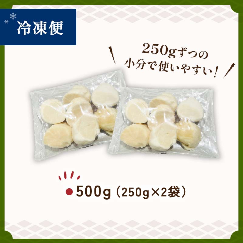 【訳あり】北海道産 ほたて貝柱 250g×2袋 500g ふるさと納税 帆立 F4F-7969