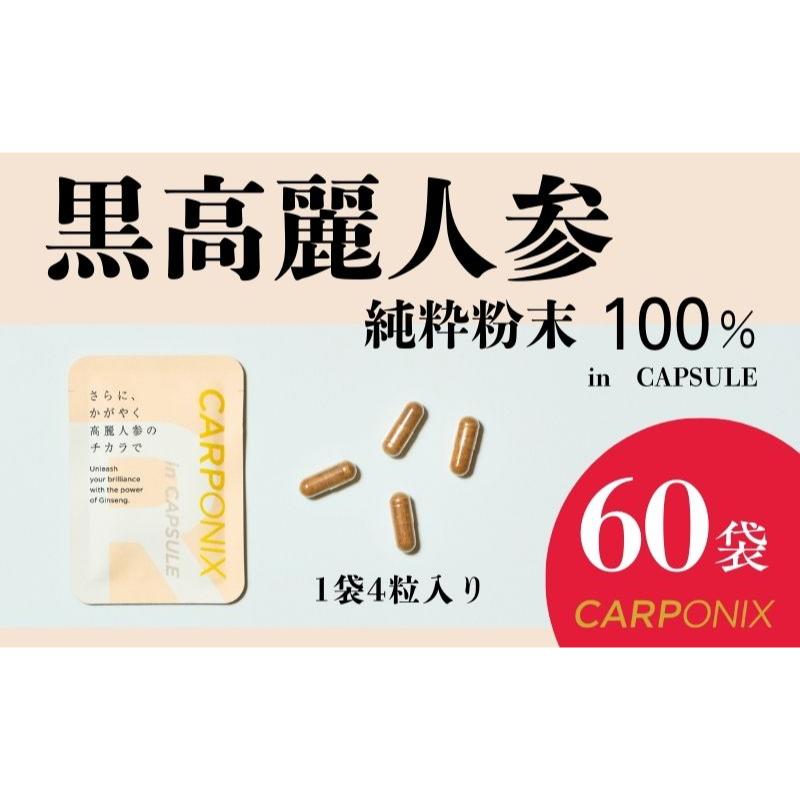 【ふるさと納税】黒高麗人参「CARPONIX」4粒入り×60袋 サプリメント サプリ 黒高麗人参 カプセル ジンセノサイド 千葉市