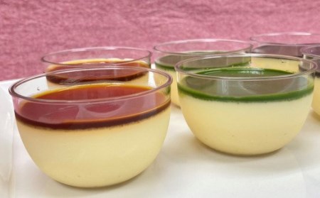 プリン3種類（キャラメル、抹茶、黒胡麻）詰め合わせ（計 6個入り） [B451]