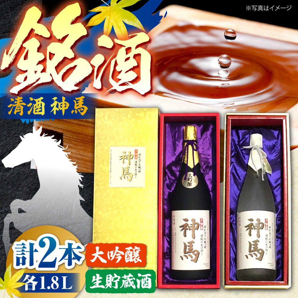 【ふるさと納税】【9月30日受付終了】清酒「神馬」生貯蔵酒・大吟醸 各1.8L / 飲み比べセット 人気 おすすめ 辛口 滋賀県 栗東 地酒 日本酒 2本セット 一升瓶 高級 宅飲み 家飲み アルコール フルーティー 贈り物 お祝い / 栗東市 / 酒甚[BIAK006]