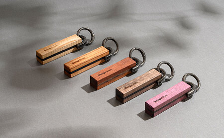 Anew 寄木キーホルダー ストレートタイプ  能美市 ケヤキ