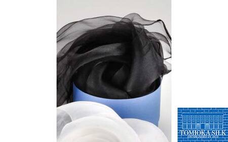 シルクオーガンジーストール　“モノトーン”：黒 F20E-345