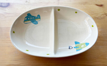 【瀬戸焼】子供用食器セット(飛行機・ロケット)贈答品対応【1454905】