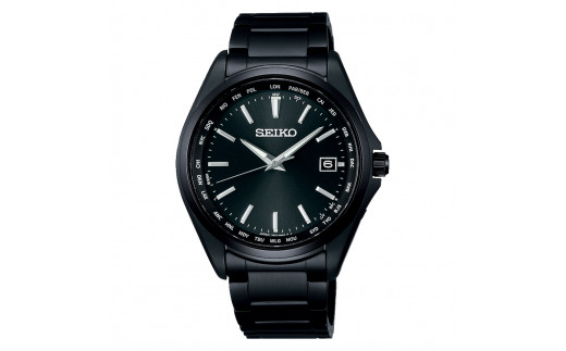 SEIKO 腕時計 セイコーセレクション 【 SBTM333 】ソーラー電波修正  ／ ソーラー電波時計 ワールドタイム メンズ ブラック セイコー 時計 ウォッチ ウオッチ ブランド プレゼント 信州 長野県 諏訪 諏訪市 【61-111】