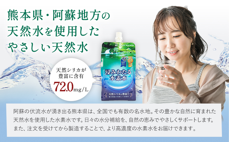 【3ヶ月定期便】浸みわたる水素水 12本 内容量 1本500ml 計18L《お申込み翌月から出荷》水 水素水 天然水 飲料水 ミネラルウォーター アルミパウチ パウチ 国産 九州産 熊本県産 菊池市産