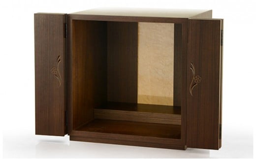 
            モダン ミニ仏壇 フラワー ウォールナット
          