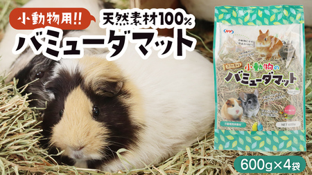 小動物 の バミューダマット 600g × 4袋 小動物用 敷材 バミューダグラス [BU027sa]