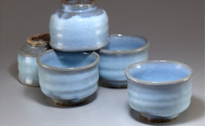 
            萩焼　蒼の番碗　5客揃　｜HG000344
          