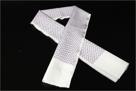 【和装小物】刺繍半衿(半襟) パープル 和装小物