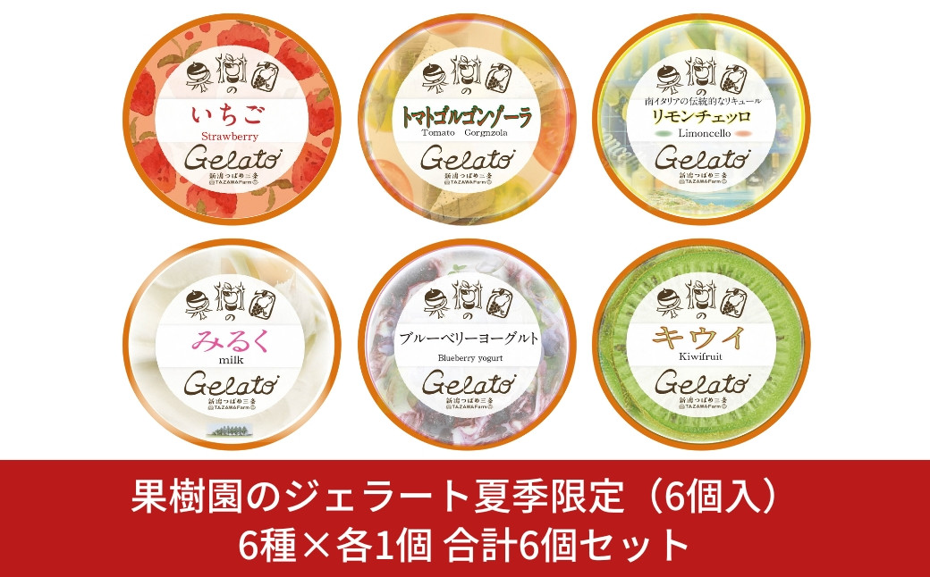 
            果樹園のジェラート夏季限定（6個入） [6種×各1個] 合計6個セット ジェラート詰合せ アイス詰合せ [田沢農園] 【010S341】
          