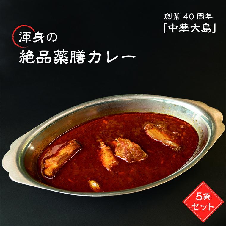 【ふるさと納税】 名店 絶品 レトルト カレー 冷凍 冷凍食品 薬膳カレー 5袋 詰め合わせ セット お取り寄せ グルメ ご当地 食品 惣菜 老舗 中華大島 おすすめ 人気 美味しい 横浜ボンベイ直伝 スパイス お土産 ギフト プレゼント 取り寄せ