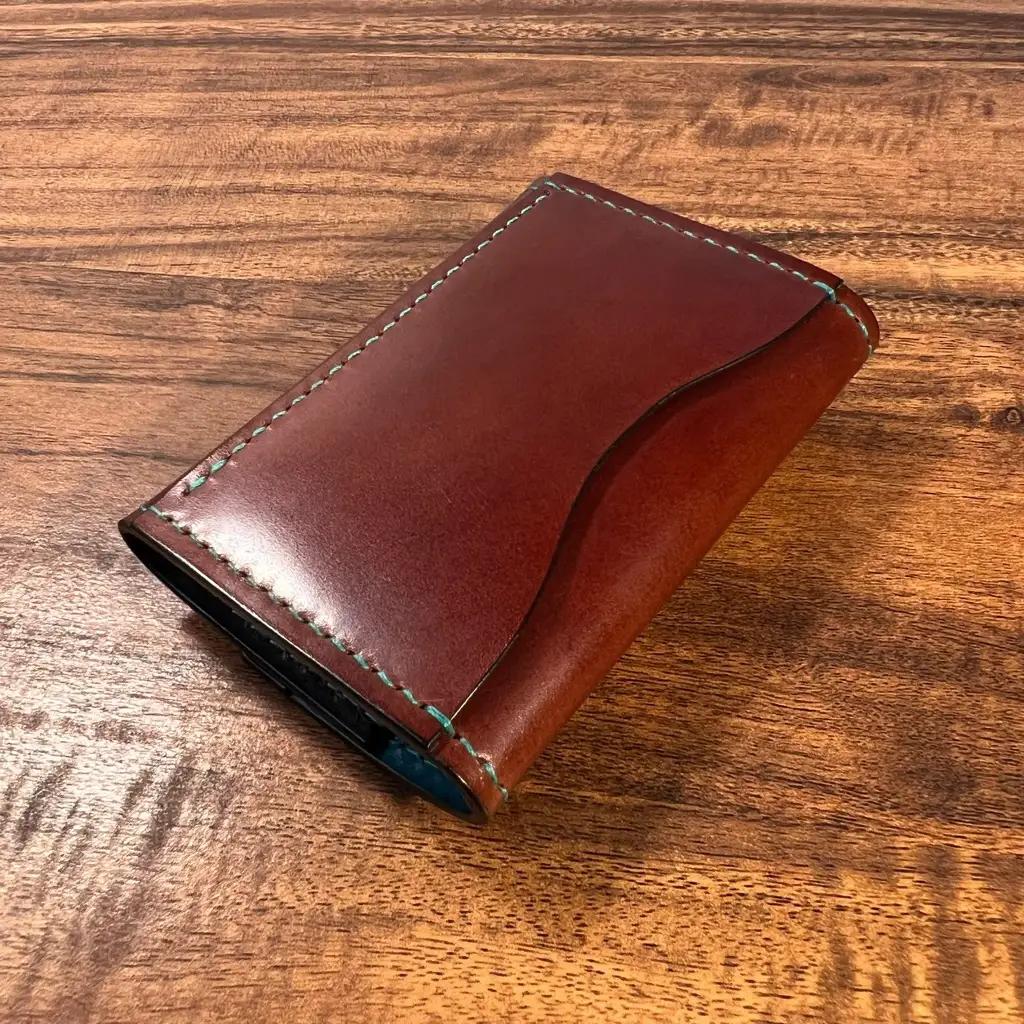 コードバン・ボックスミニウォレット 本革 財布 レザー  高級
