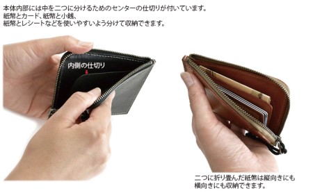 VanNuys 薄型　L型ファスナーウォレット ファッション小物 財布 普段使い キャメル ブラック 黒 日本製 シュリンクレザー  ビンテージキャメル