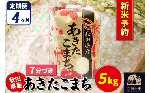 《令和7年産 新米受付》《定期便4ヶ月》あきたこまち 5kg×1袋【7分づき】秋田県産 こまちライン