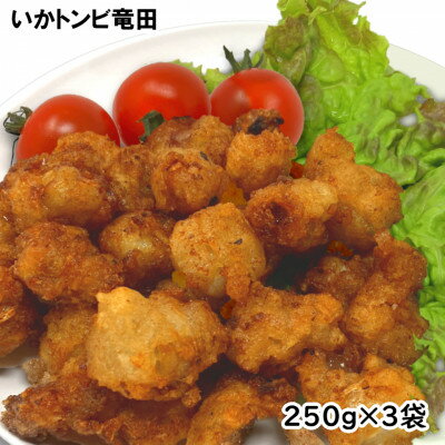 【ふるさと納税】珍味いかトンビ竜田250g×3袋(計750g) 小分けで便利な冷凍おつまみ【配送不可地域：離島】【1600667】