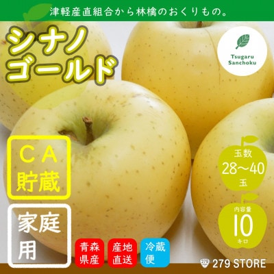 りんご シナノゴールド 4月から順次発送 家庭用 10kg (28～40玉) CA貯蔵 産直組合直送【配送不可地域：離島】