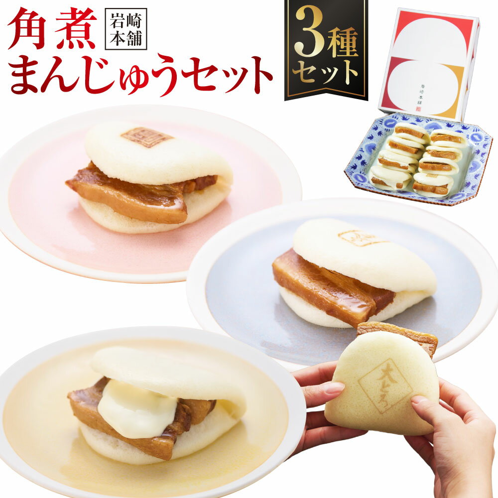 【ふるさと納税】角煮まんじゅう 3種 詰め合わせ セット 長崎角煮まんじゅう 4個 大とろ角煮まんじゅう 2個 チーズ角煮まんじゅう 2個 | 岩崎本舗 豚肉 お肉 角煮饅頭 惣菜 中華料理 おかず 夜食 おやつ 食べ比べ 個包装 冷凍 長崎県 長崎市 送料無料