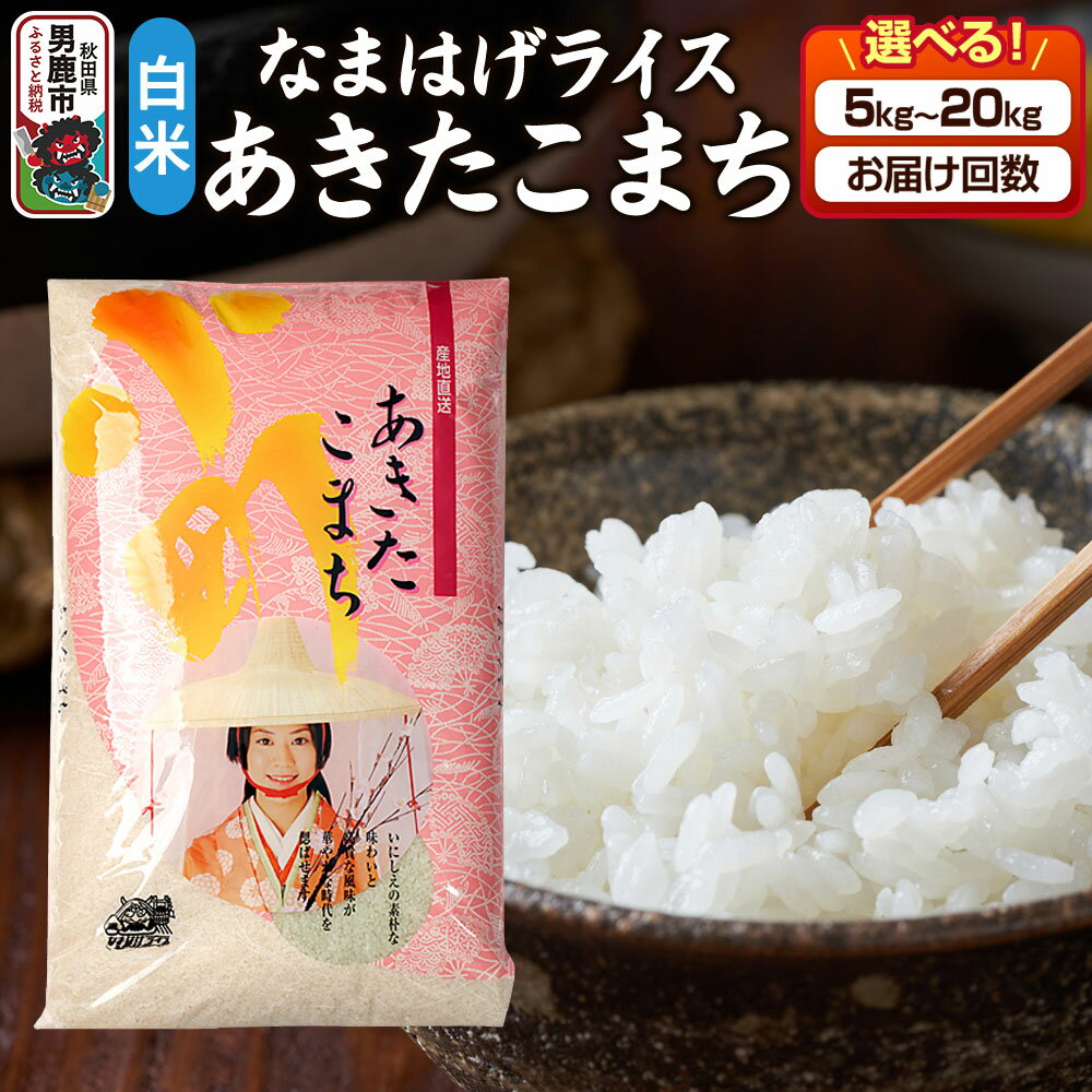 【ふるさと納税】令和7年産『なまはげライス』あきたこまち 白米【選べる容量（5kg 10kg 15kg 20kg）×お届け回数】吉運商店 秋田県 男鹿市 精米 お米 お弁当 おにぎり