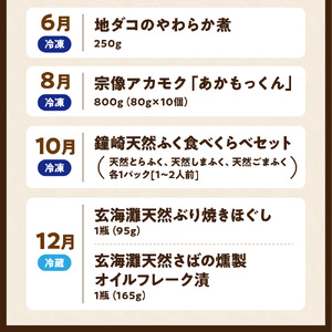 【年6回／偶数月お届け】海のまちから「絶品」海産物をお届け!むなかた海の幸定期便_HB0200