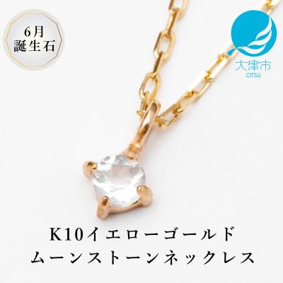 ふるさと納税 大津市 【10金 6月誕生石 ムーンストーンネックレス】大人シンプル 華奢見えチェーン 天然石一粒ペンダント