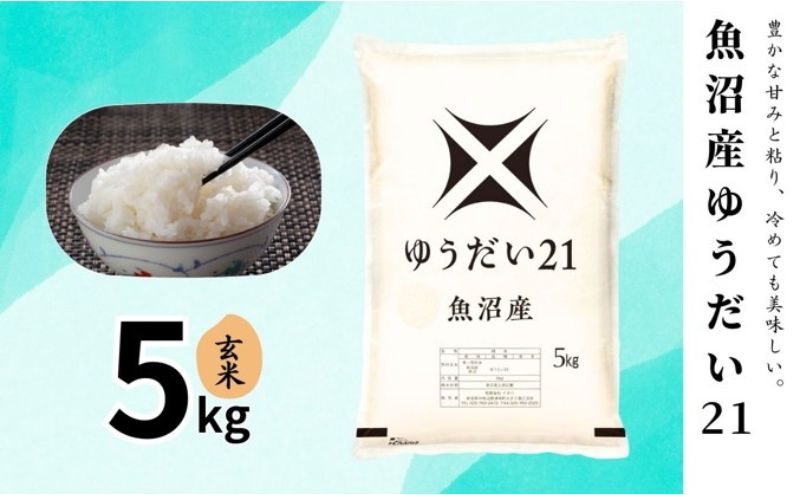 米 魚沼産ゆうだい21(玄米)5kg 新潟市 十日町市 