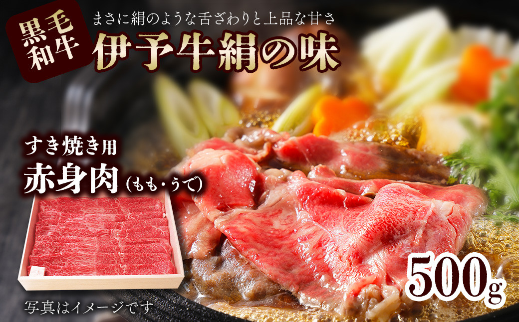 
                  黒毛和牛 伊予牛 絹の味  すき焼き用 もも・うで 500ｇ （各250g）(冷凍)　愛媛県西条市 青野精肉店  | 黒毛和牛 A4～A5 お肉 牛肉 すき焼き 国産肉 国産牛肉 肉 和牛 おにく グルメ お取り寄せ おすすめ 国産 愛媛県 西条市 
                