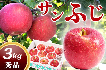サンふじ 3kg 贈答用 りんご 岩手 紫波町産 秀品 (DV053)