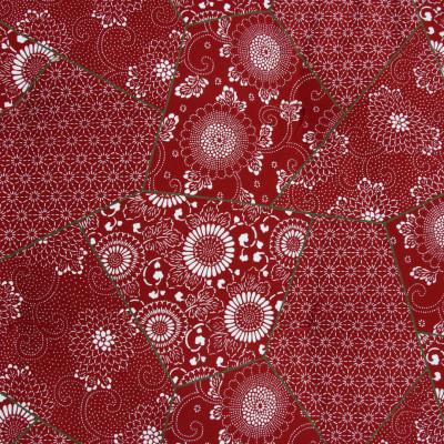 ふるさと納税 あきる野市 【あきる野の匠】手作り もめん綿100%長座布団　 パッチワーク柄(赤)　60×120cm |  | 01