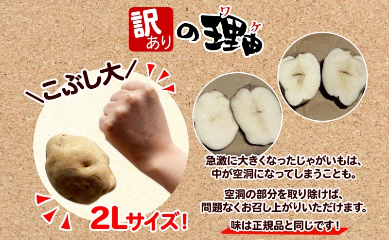 ＜2026年秋以降出荷＞ 北海道 訳あり 特別栽培 じゃがいも 男爵 2L 約8kg ジャガイモ 馬鈴薯 芋 野菜 根菜 旬 冬野菜 北海道産 国産 生 ポテト 甘い ホクホク 農作物 訳アリ 規格外
